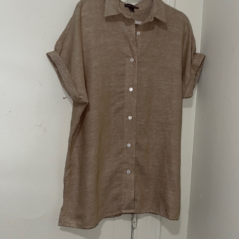 Jessica London 100% Linen Womens Blouse